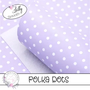 ⋅ Lavender & White Polka Dots ⋅ Smooth Vegan Faux Leather