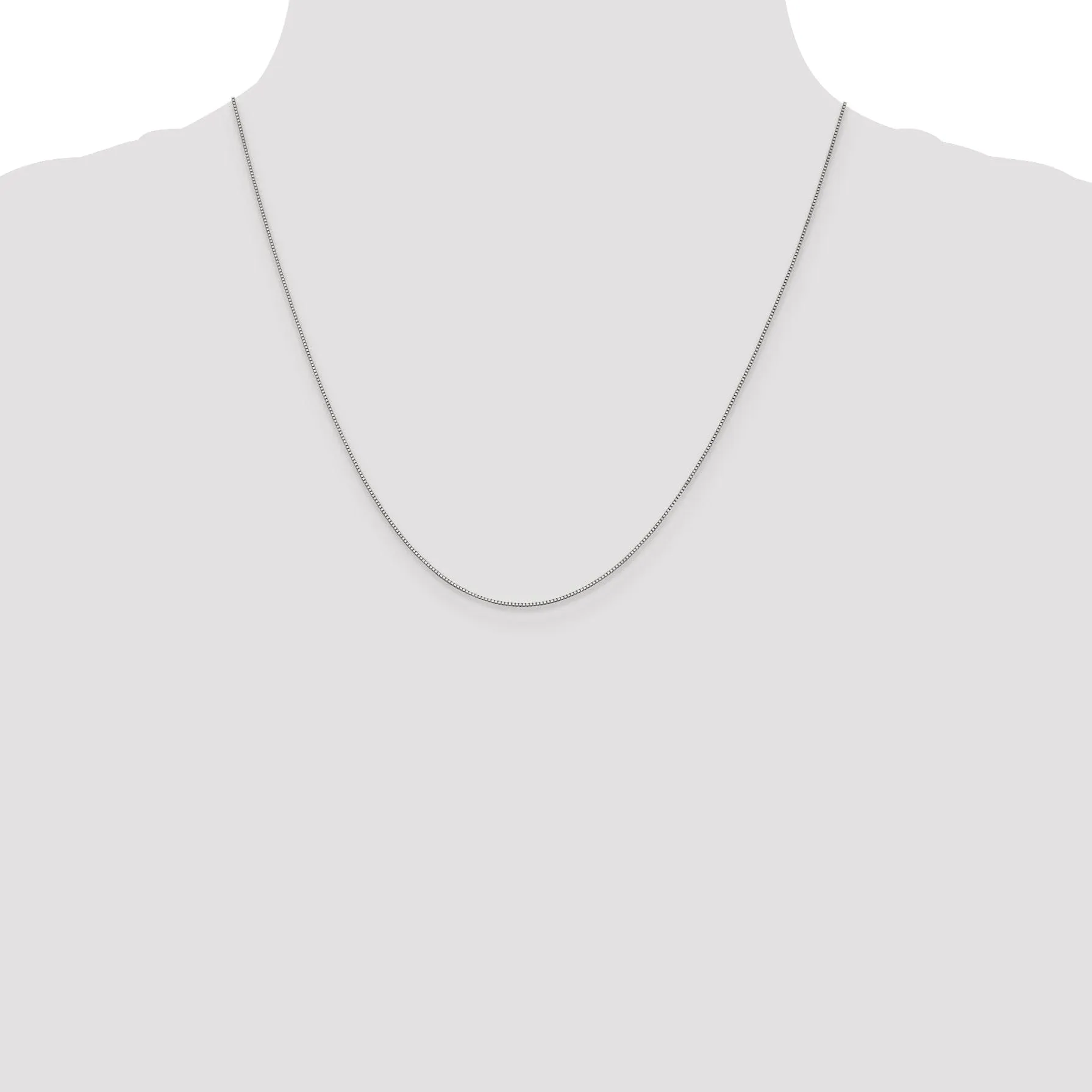 10k White Gold Box Chain .7MM wide