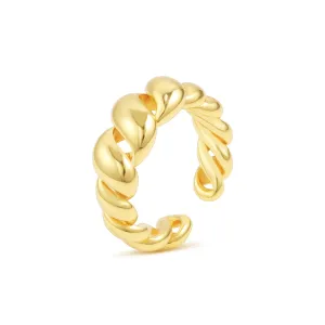 14k Gold Chunky Twisted Open Ring