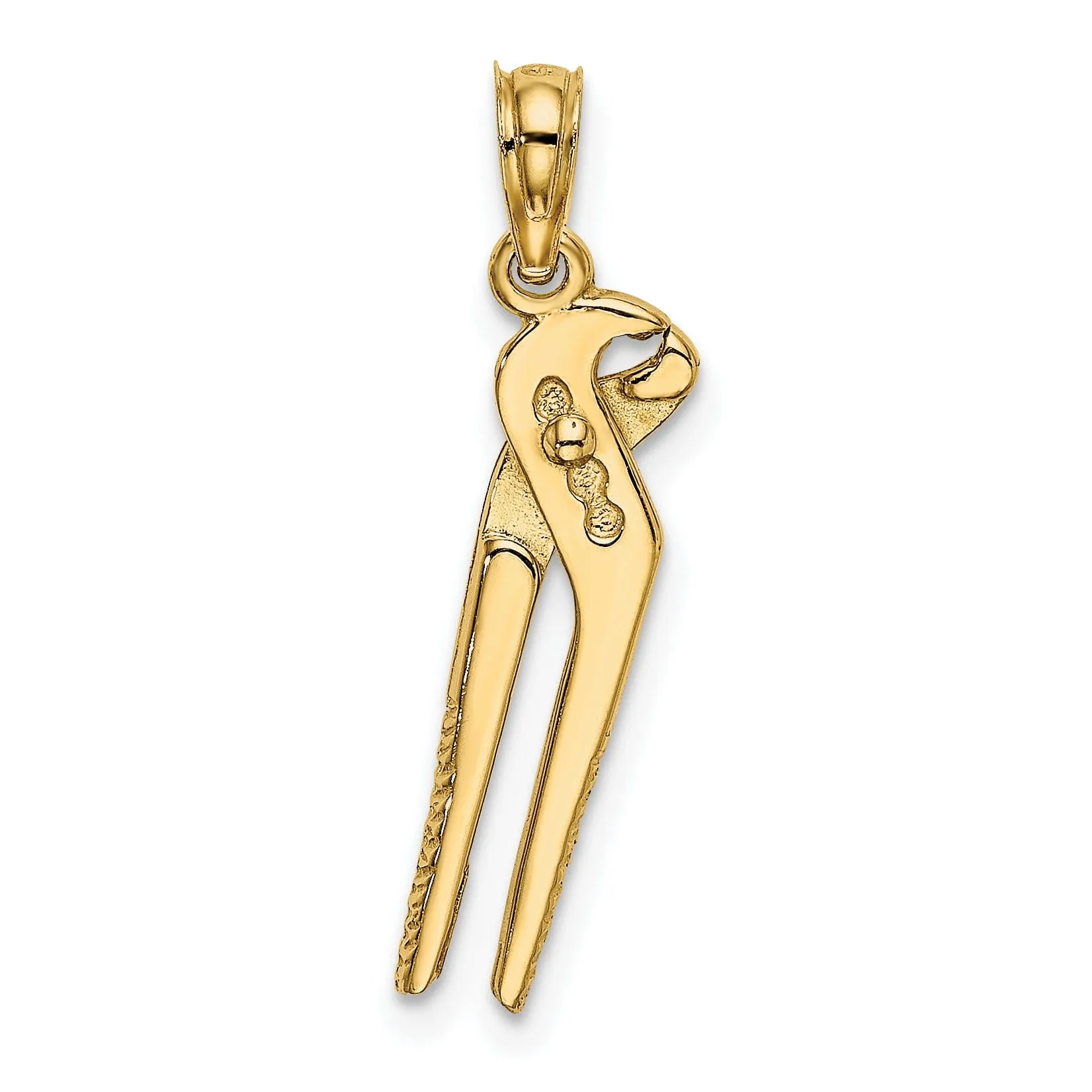 14K Yellow Gold Polished Finish 3-D Moveable Pliers Charm Pendant