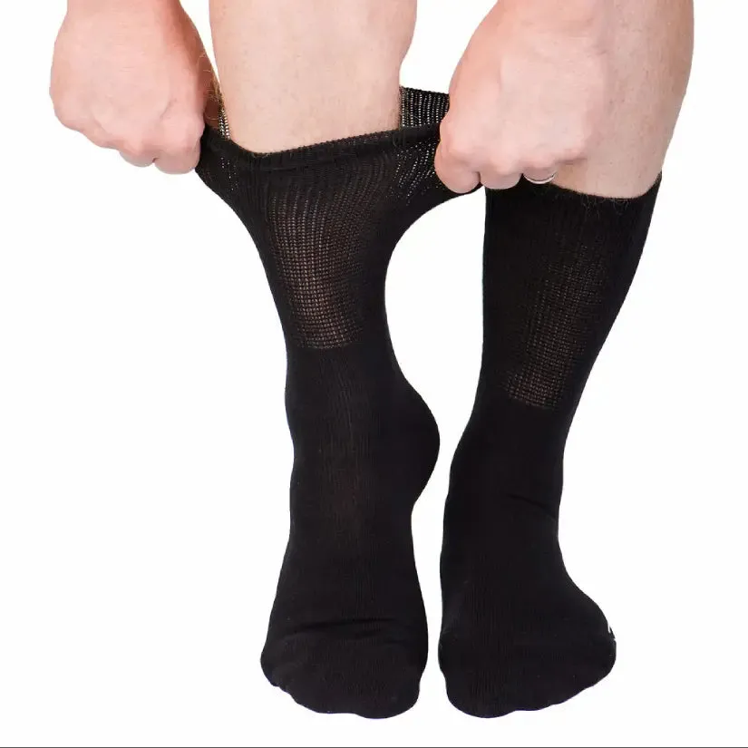 3-Pack Diabetic Socks - Multi Stripes, Solid Black & Cosmic Purple