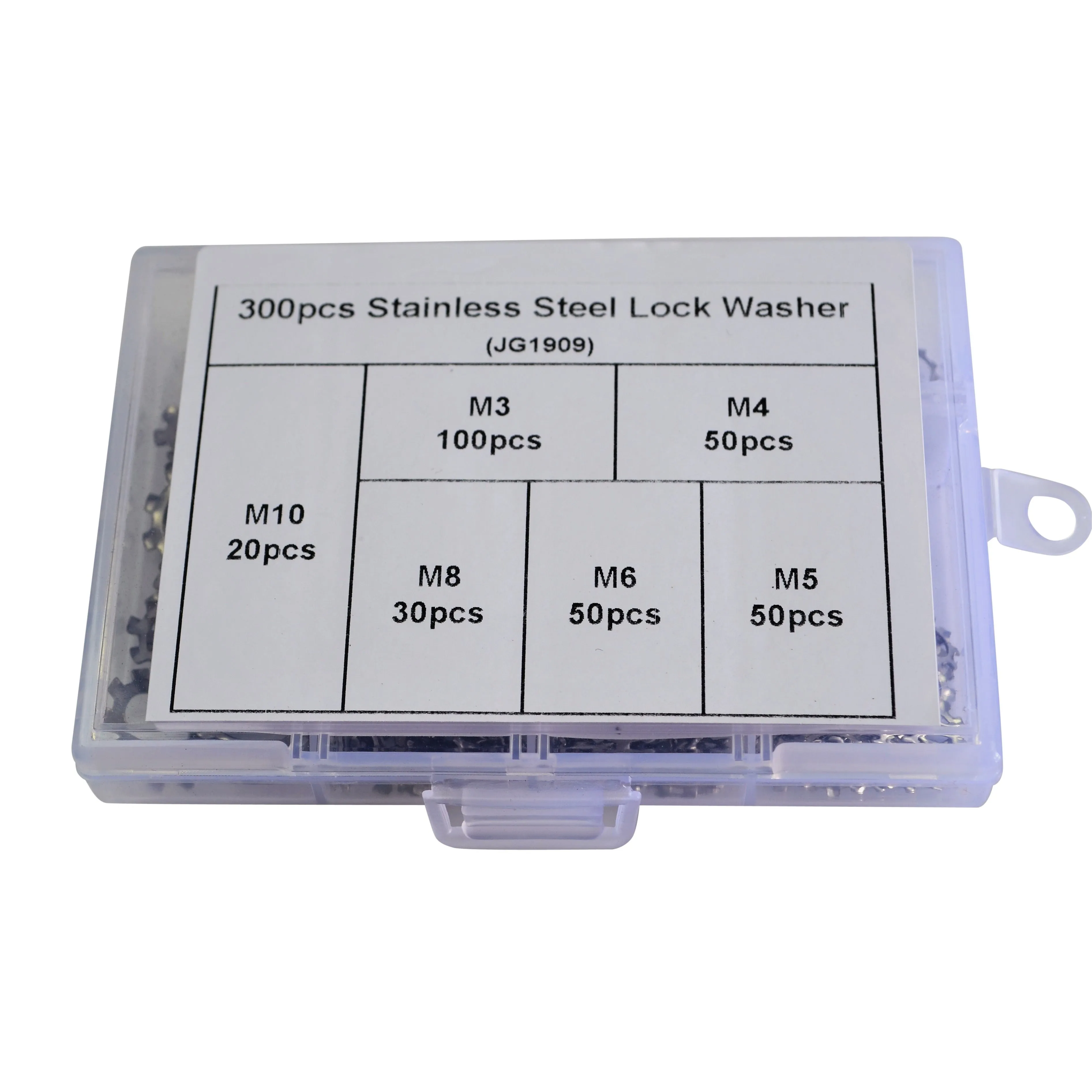 300pc Stainless Steel Lock Washer Grab Kit