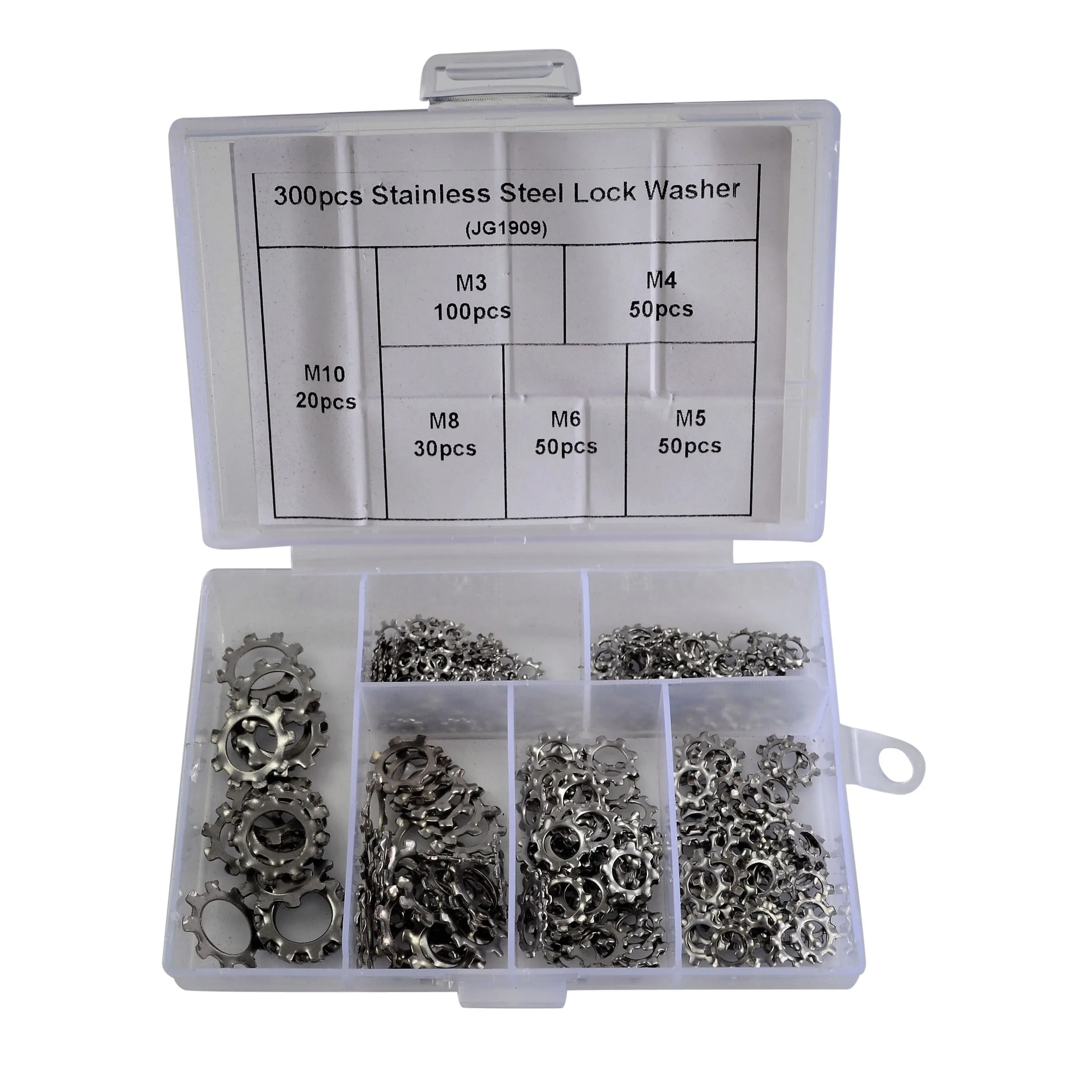 300pc Stainless Steel Lock Washer Grab Kit