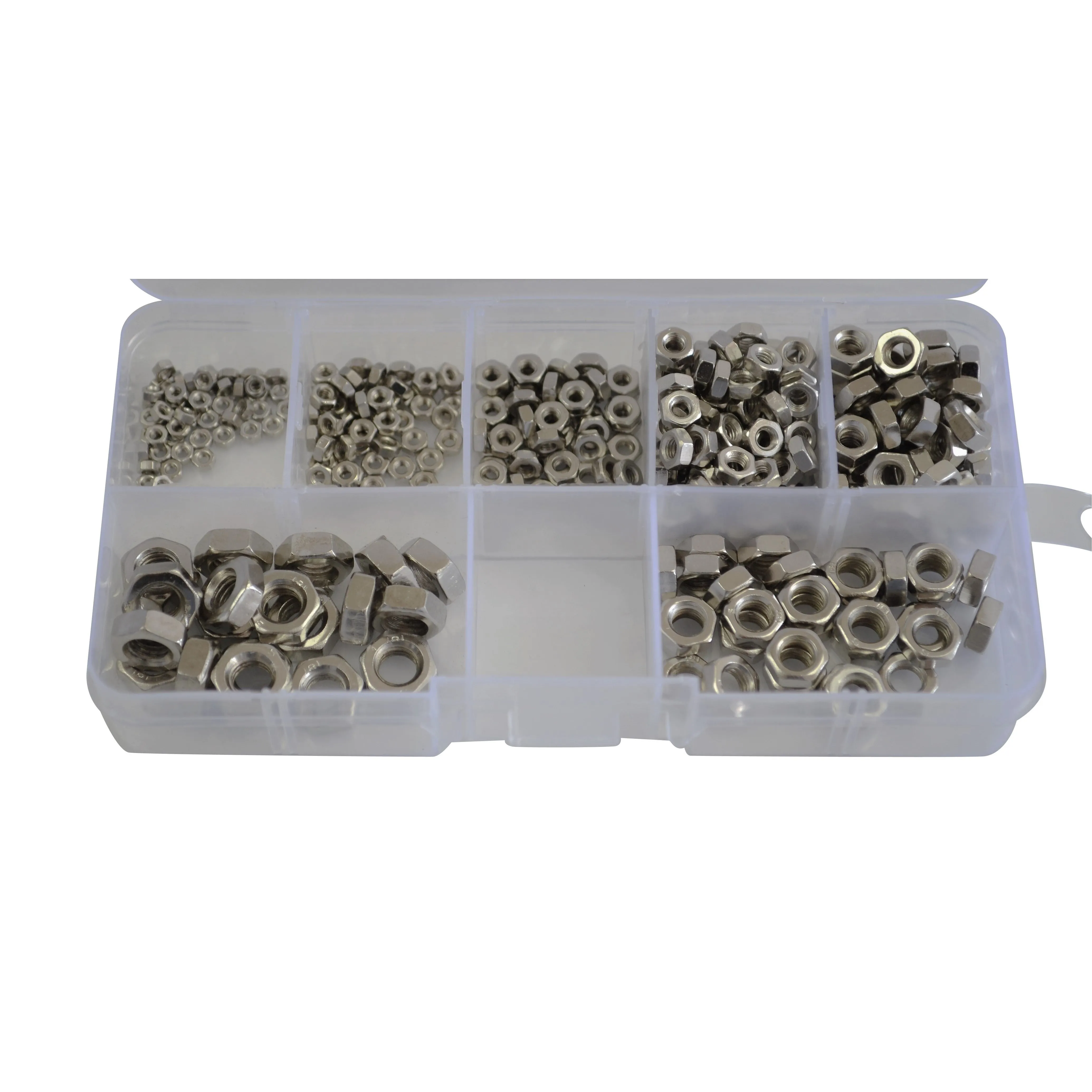 350pc Metric Stainless Steel Hex Nut Grab Kit Assortment