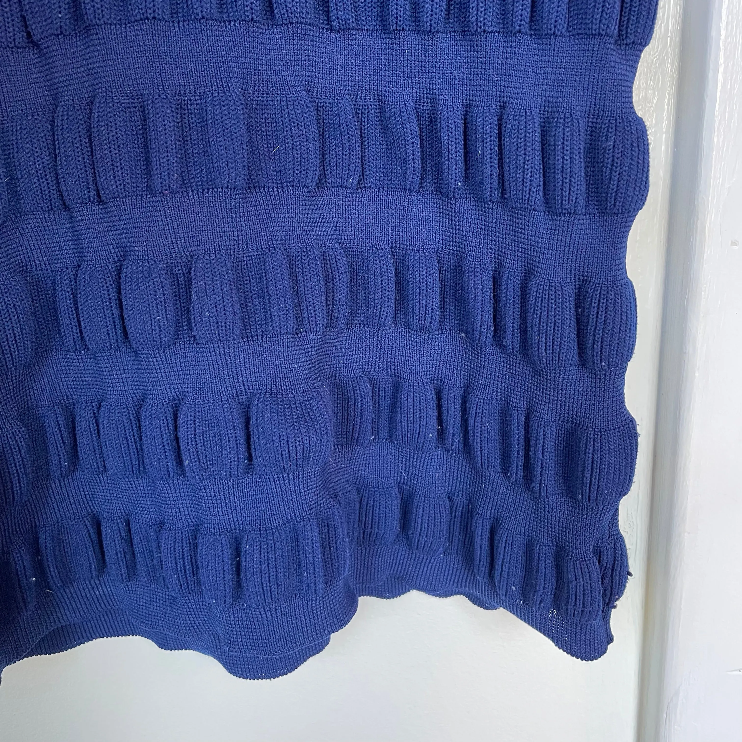 60s 70s Miss Holly textured popcorn stretchy top // Size Large (HT2412)