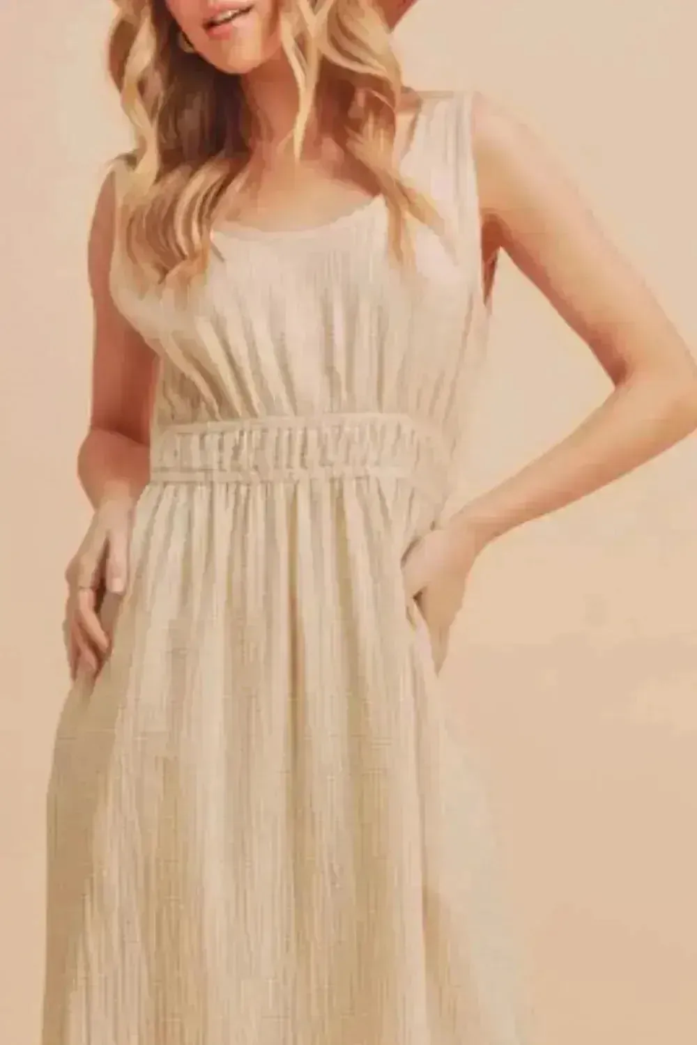 Aemi   Co Side Slit Round Neck Sleeveless Tank Dress