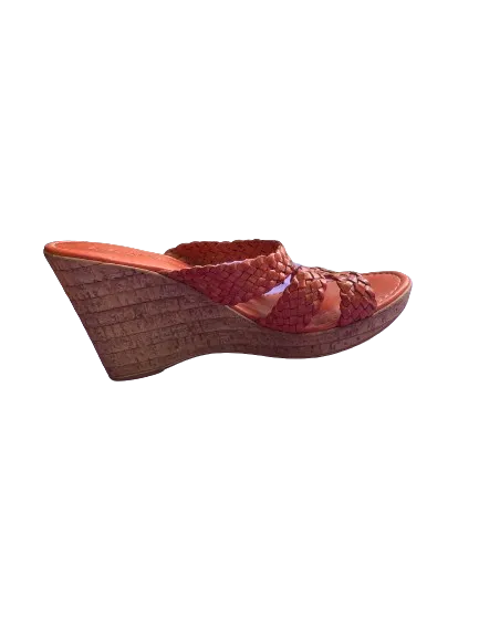 A.Giannetti Orange Wedge Sandals