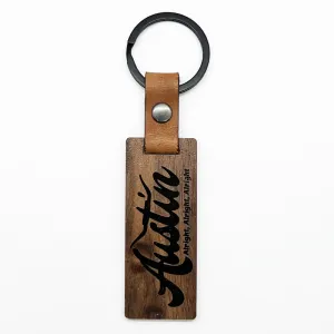 Alright Austin Walnut Keychain