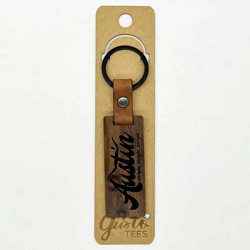 Alright Austin Walnut Keychain