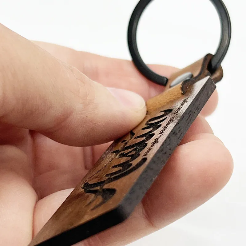 Alright Austin Walnut Keychain