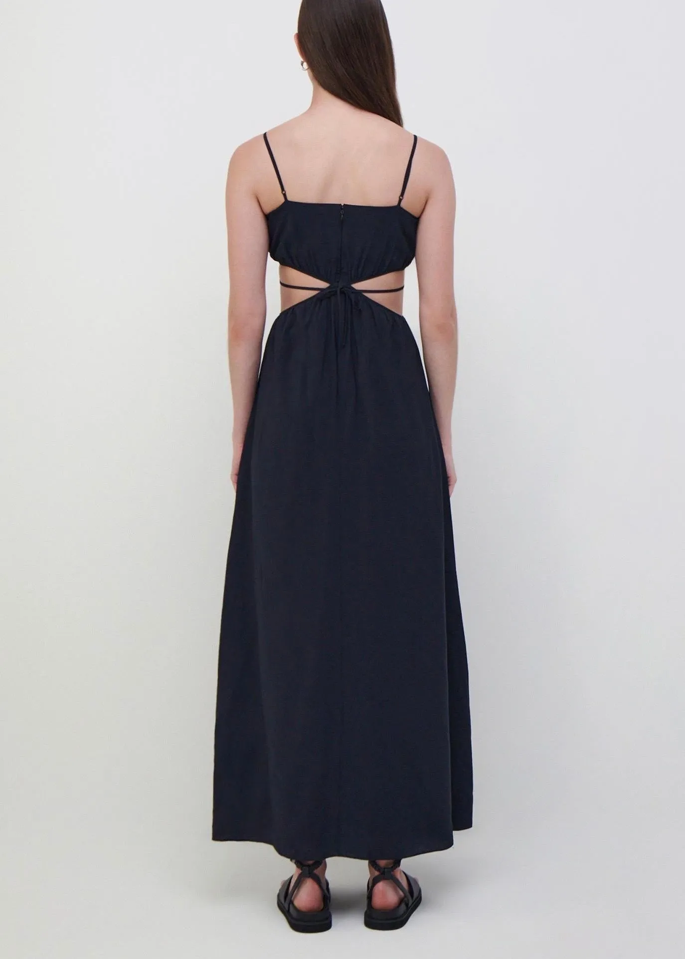 Amora Strappy Detail Maxi Dress (Black)