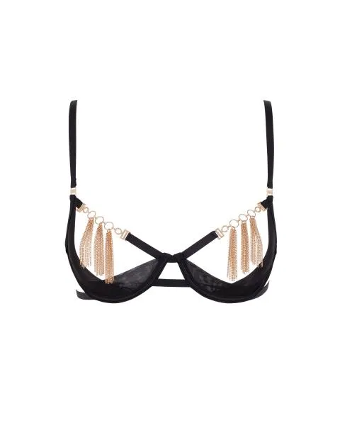 Aurora Open Bra - Black/Gold -