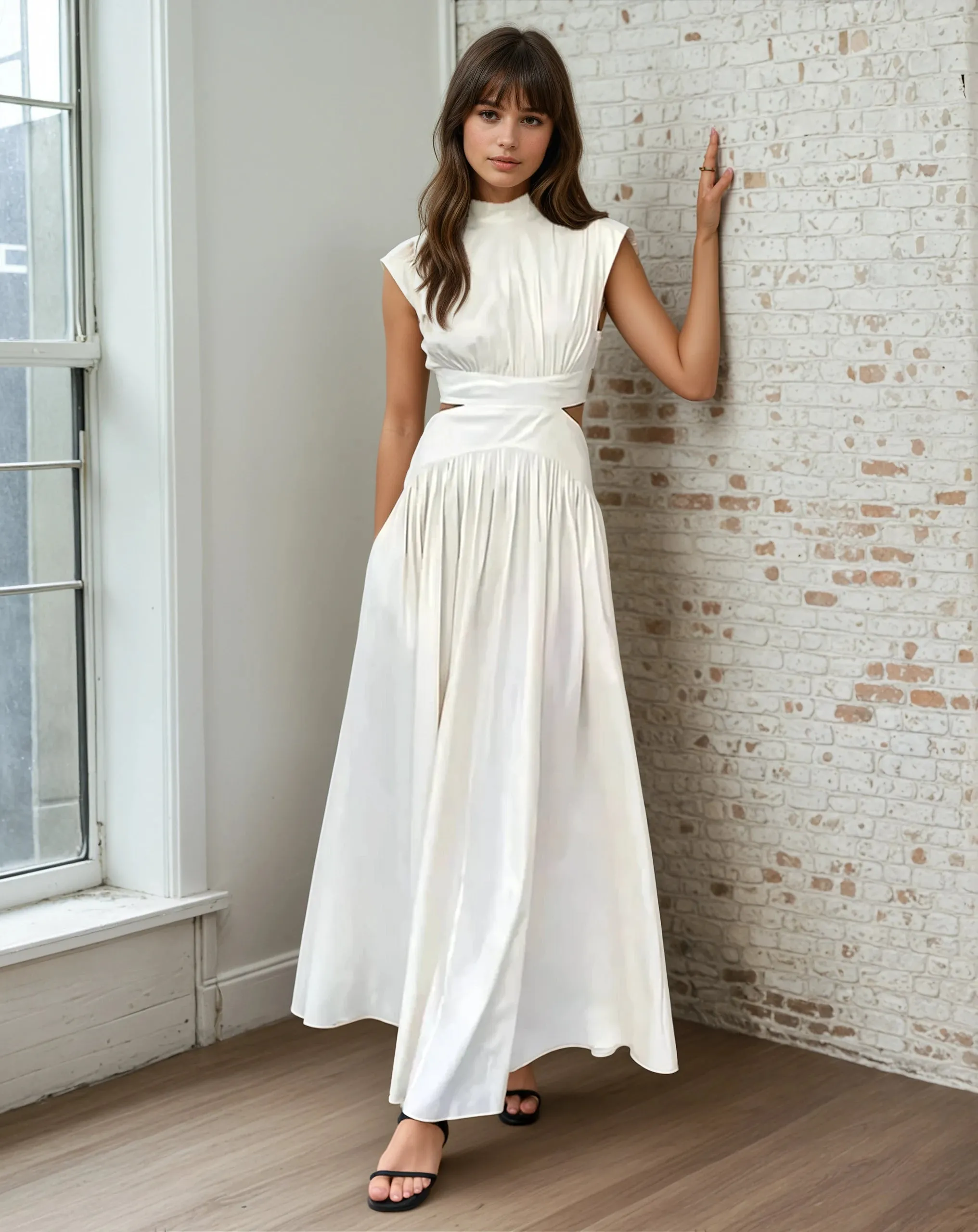 Axiom Cotton Cut Out Maxi Dress
