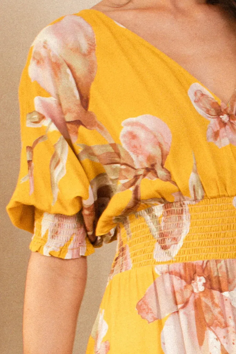 BiBi Floral Print Open Tie Back Maxi Dress