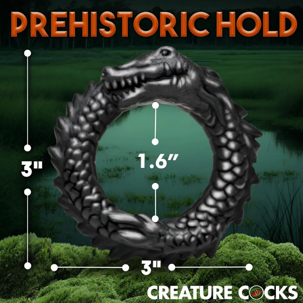 Black Caiman Silicone Cock Ring