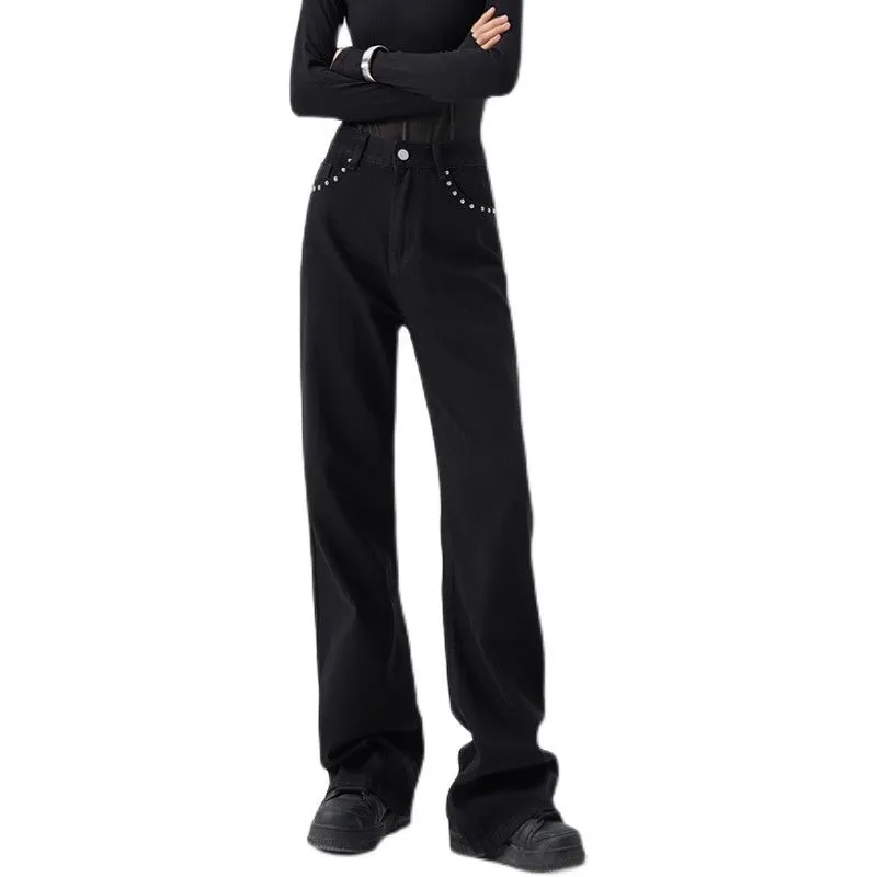 Black Wide-Leg Jeans – High Waist & Drapey Fit
