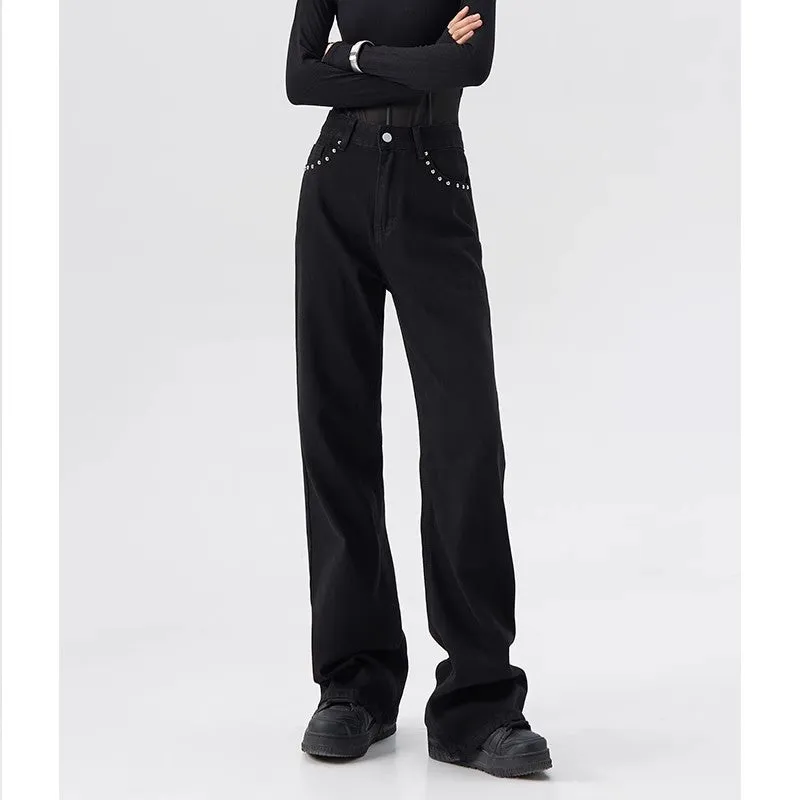 Black Wide-Leg Jeans – High Waist & Drapey Fit