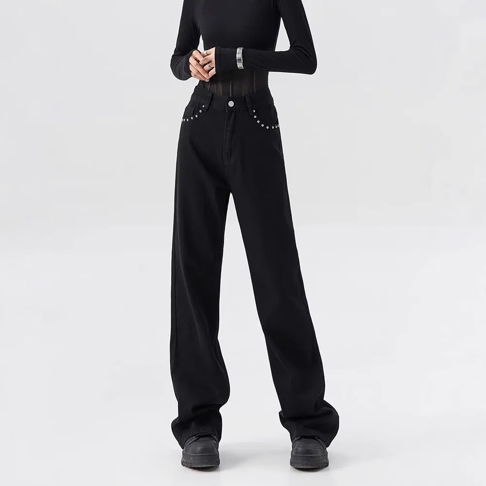 Black Wide-Leg Jeans – High Waist & Drapey Fit