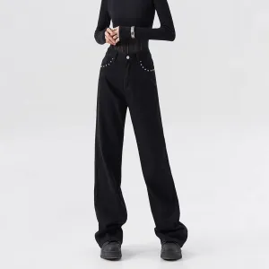 Black Wide-Leg Jeans – High Waist & Drapey Fit