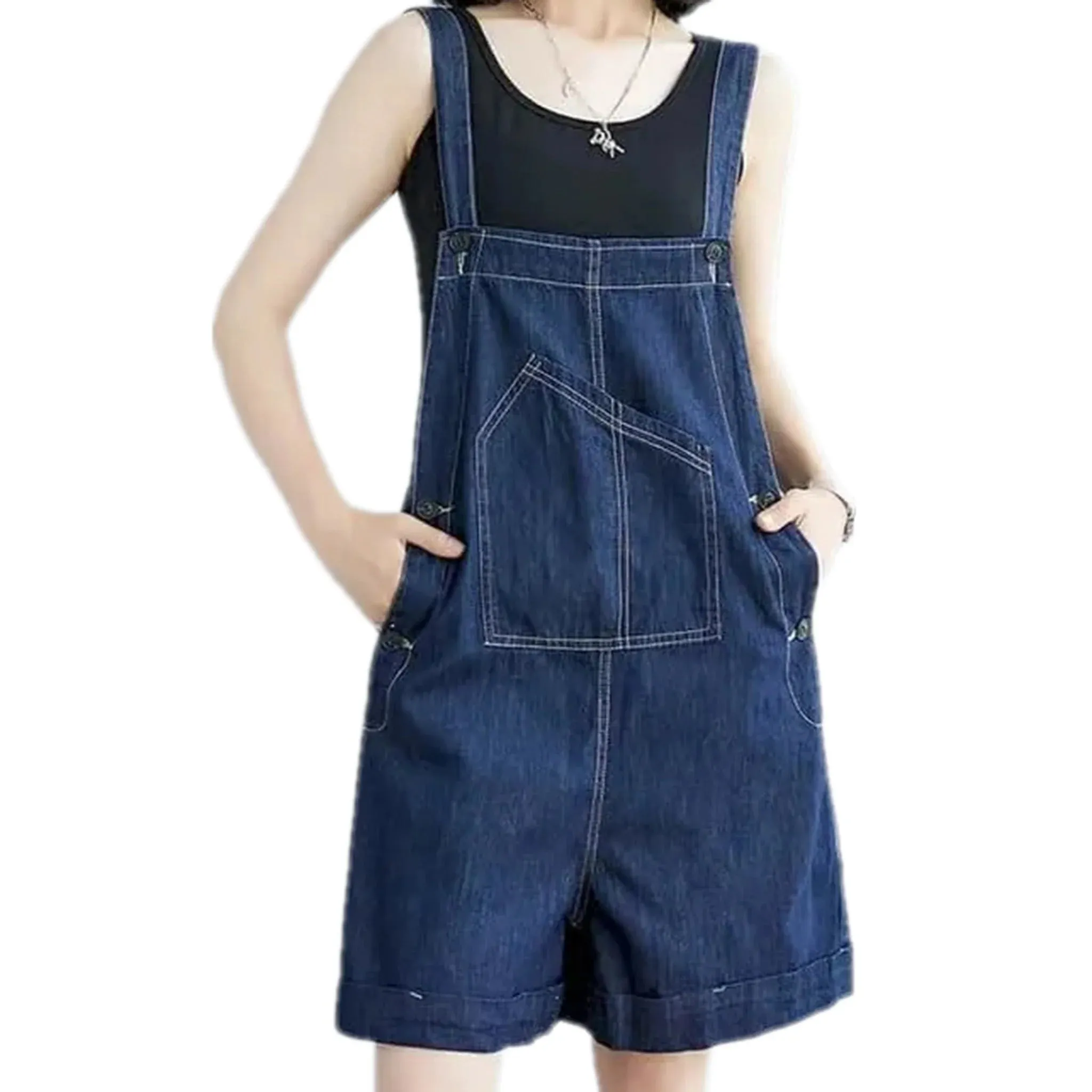 Boho chic women's denim overall
