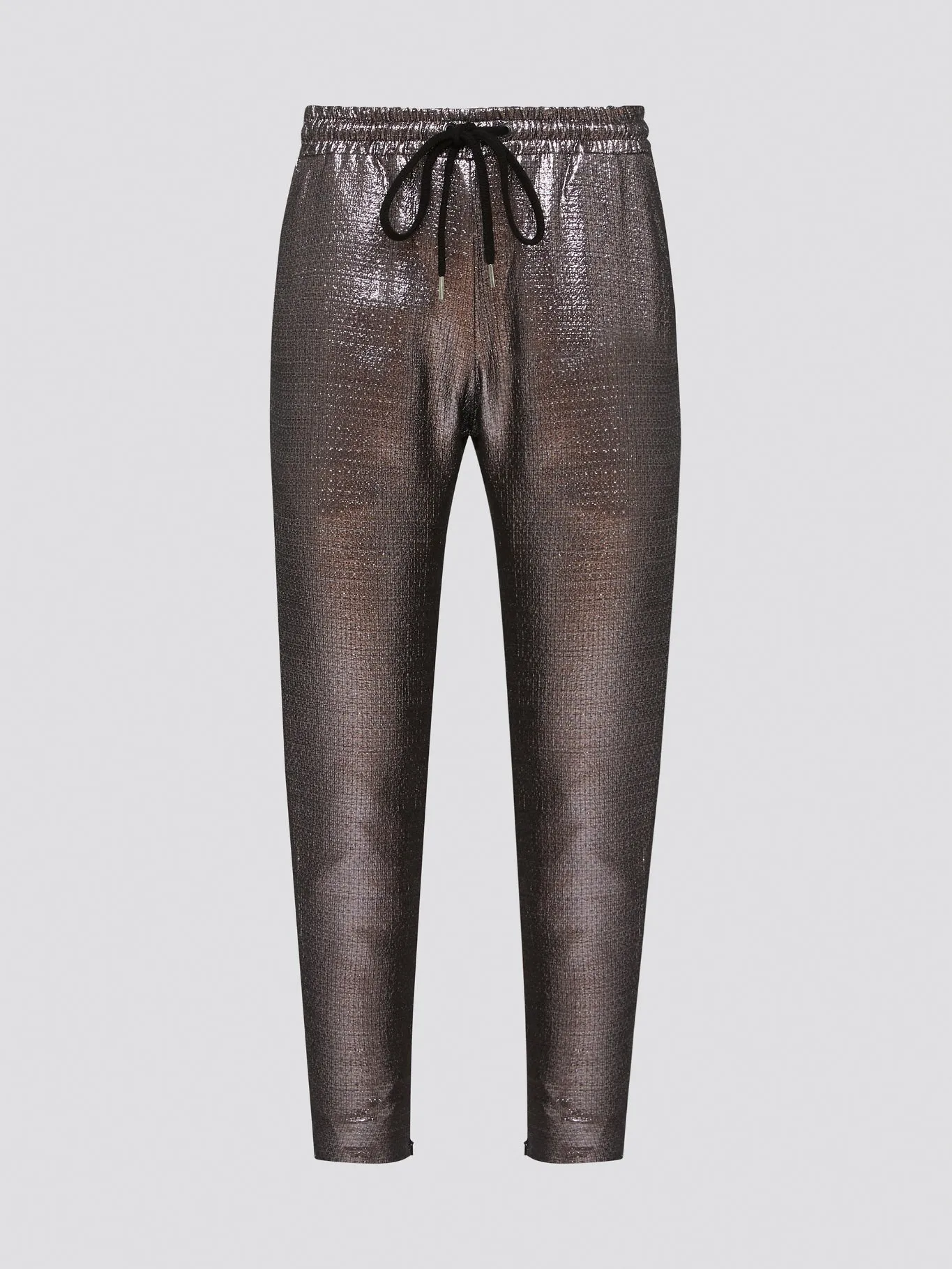 Brown Metallic Drawstring Pants