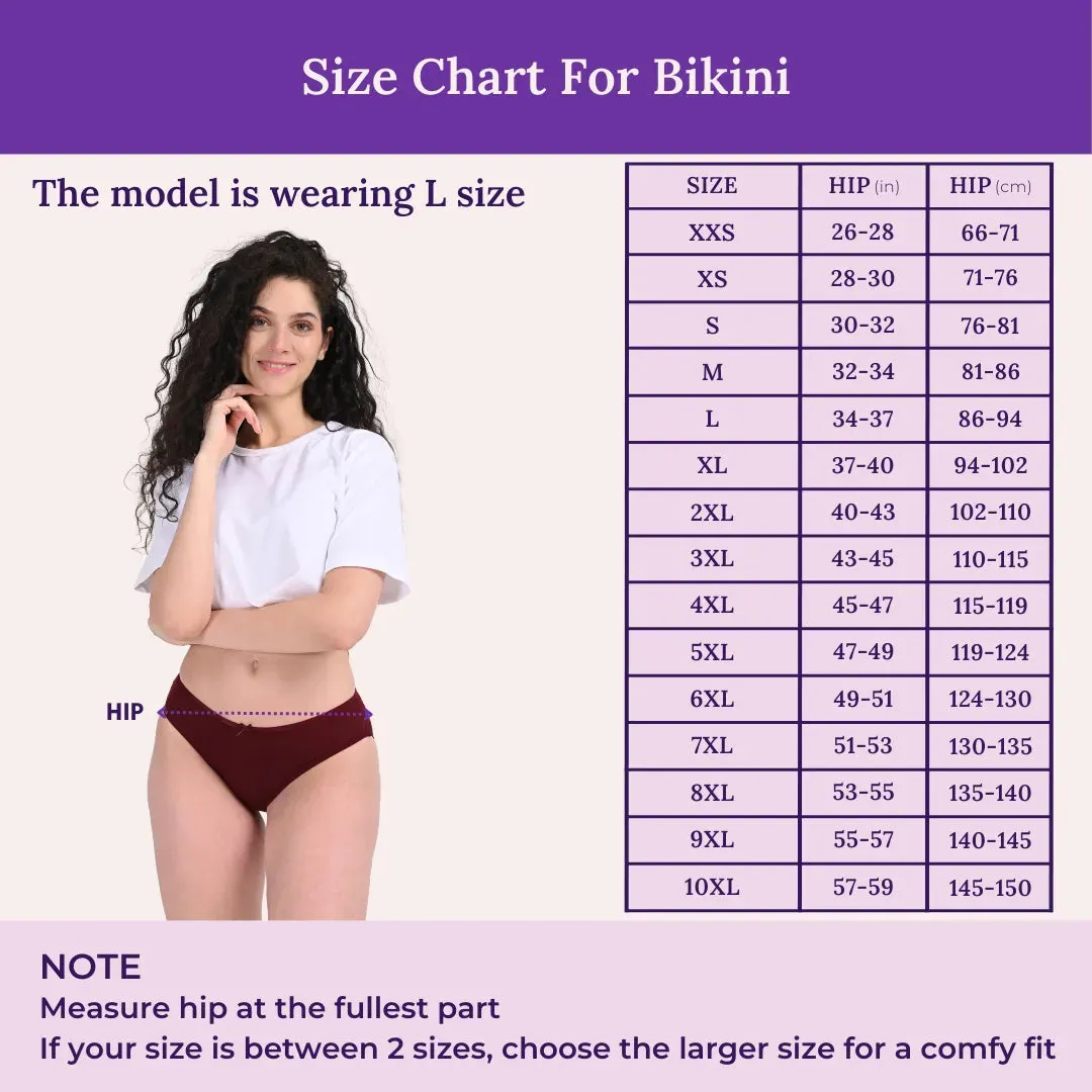 BrZee Bikinis | Lightweight Cotton-Elastane Fabric | Super Stretchy For Comfort | No Visible Panty Lines | Pack Of 3