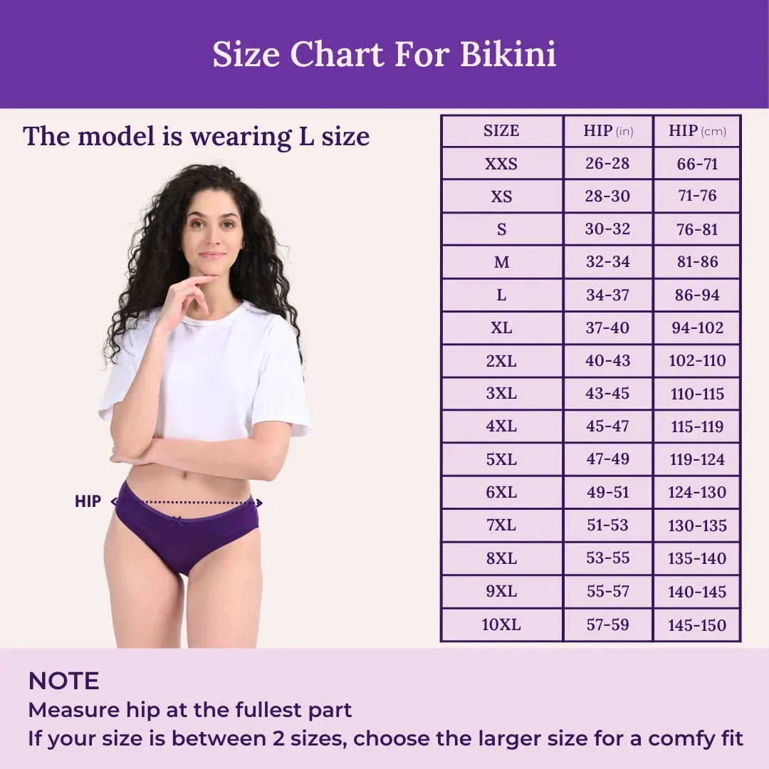 BrZee Bikinis | Lightweight Cotton-Elastane Fabric | Super Stretchy For Comfort | No Visible Panty Lines | Pack Of 3