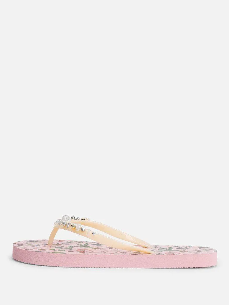 Calico & Bird Print Flip Flops