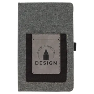 Canvas Journal with Vegan Leather Cell/Card Slot
