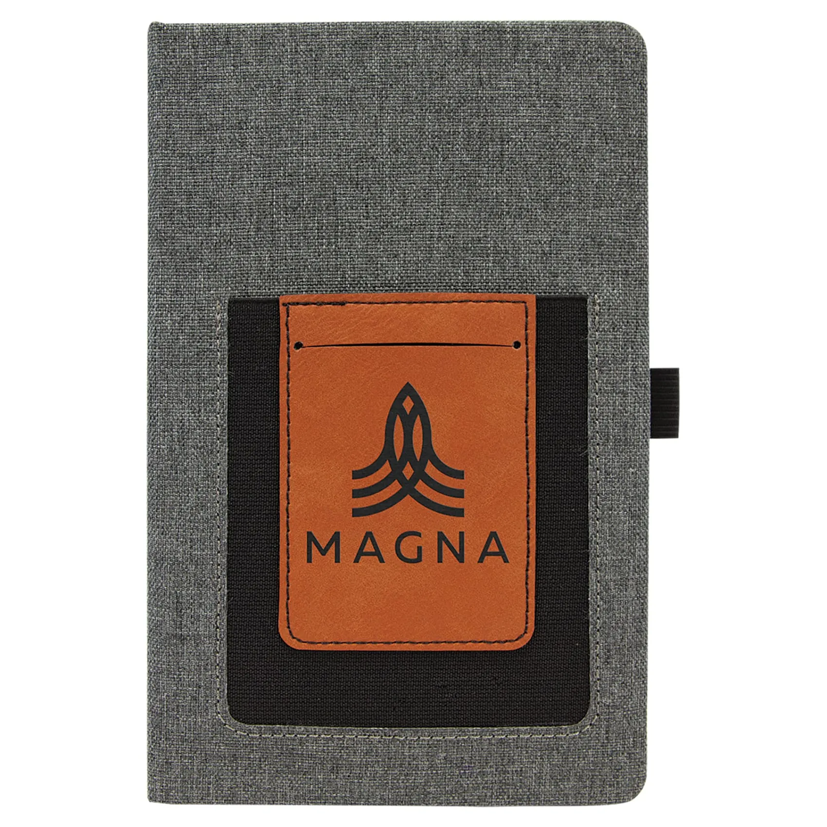 Canvas Journal with Vegan Leather Cell/Card Slot