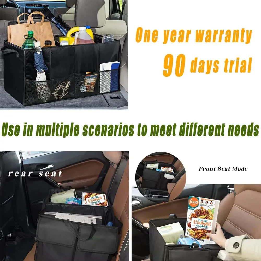 Car Trunk Organizer, Custom-Fit For Car, Foldable Car Trunk Storage Box, Storage Bag, Waterproof, Dust-proof, Stain-Resistant, Car Accessories WAMY229
