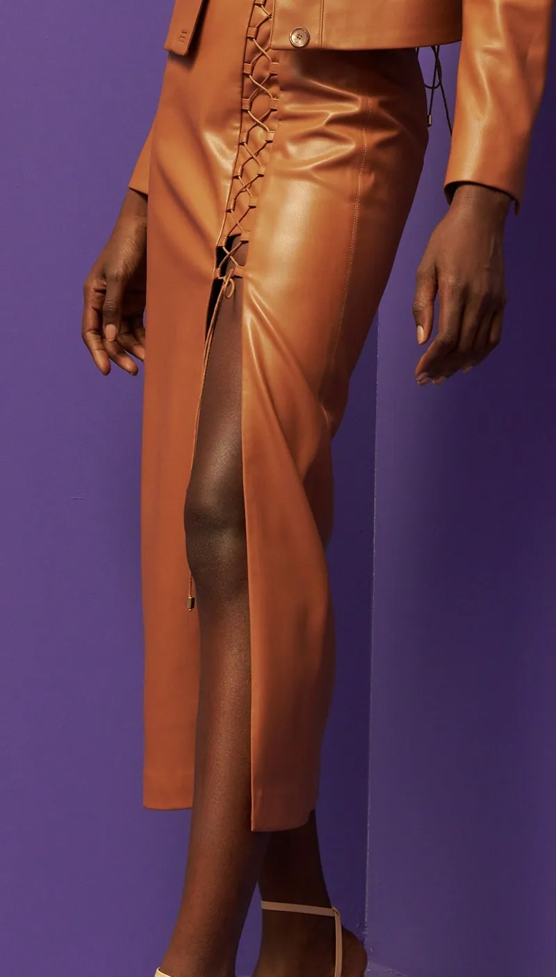 Caramel faux leather jacket