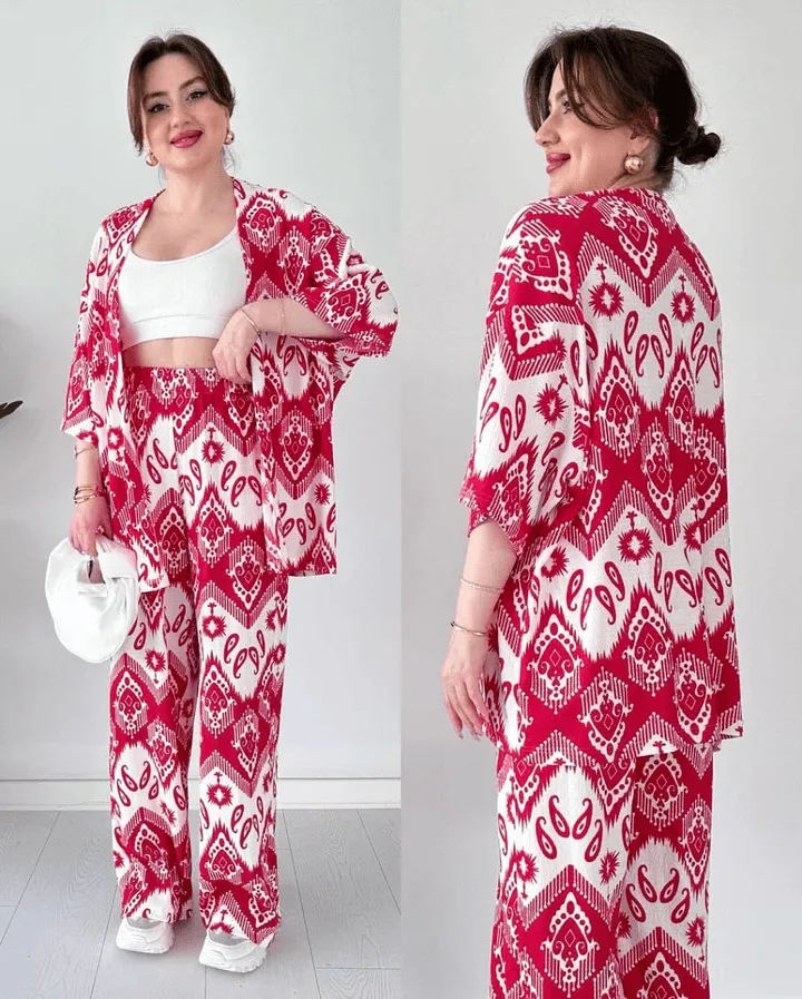 Chic Ikat Print 3-Piece Set
