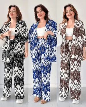 Chic Ikat Print 3-Piece Set