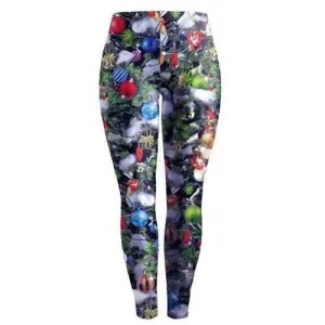Christmas Printed Stretchy Slimming Leggings - S
