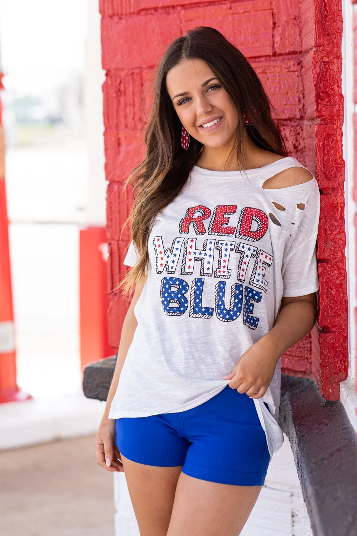 Cobalt Stretchy High Waist Shorts