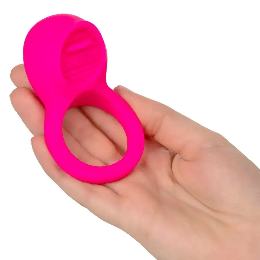 Colt Silicone Pink Rechargeable Stretchy Vibrating Cock Ring with Clit Stim