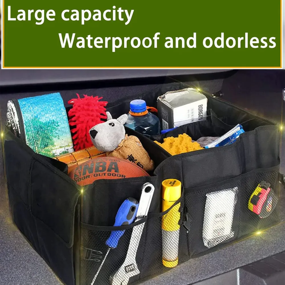 Custom Logo Car Trunk Organizer, Fit with Jaguar, Foldable Car Trunk Storage Box, Storage Bag, Waterproof, Dust-proof, Stain-Resistant