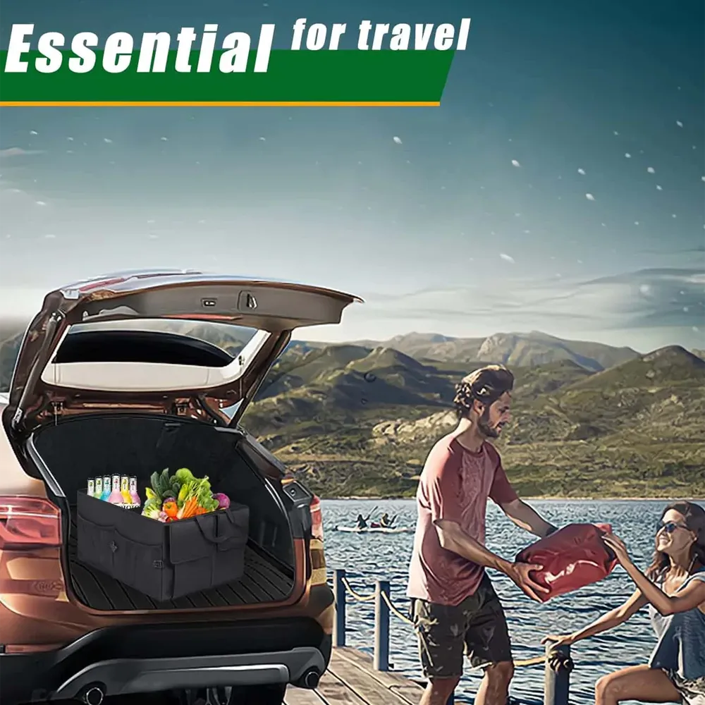Custom Logo Car Trunk Organizer, Fit with Jaguar, Foldable Car Trunk Storage Box, Storage Bag, Waterproof, Dust-proof, Stain-Resistant