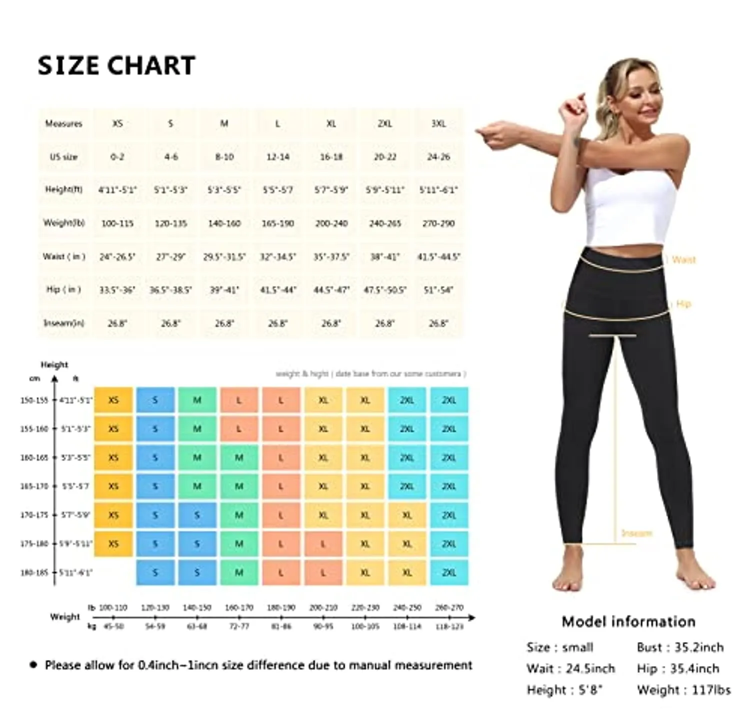 Dragon Fit High Waist Yoga Leggings with 3 Pockets,Tummy Control Workout Running 4 Way Stretch Yoga Pants