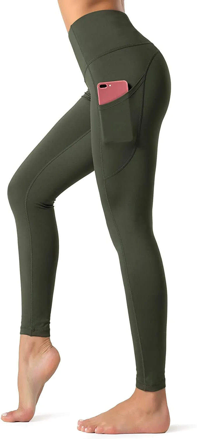 Dragon Fit High Waist Yoga Leggings with 3 Pockets,Tummy Control Workout Running 4 Way Stretch Yoga Pants