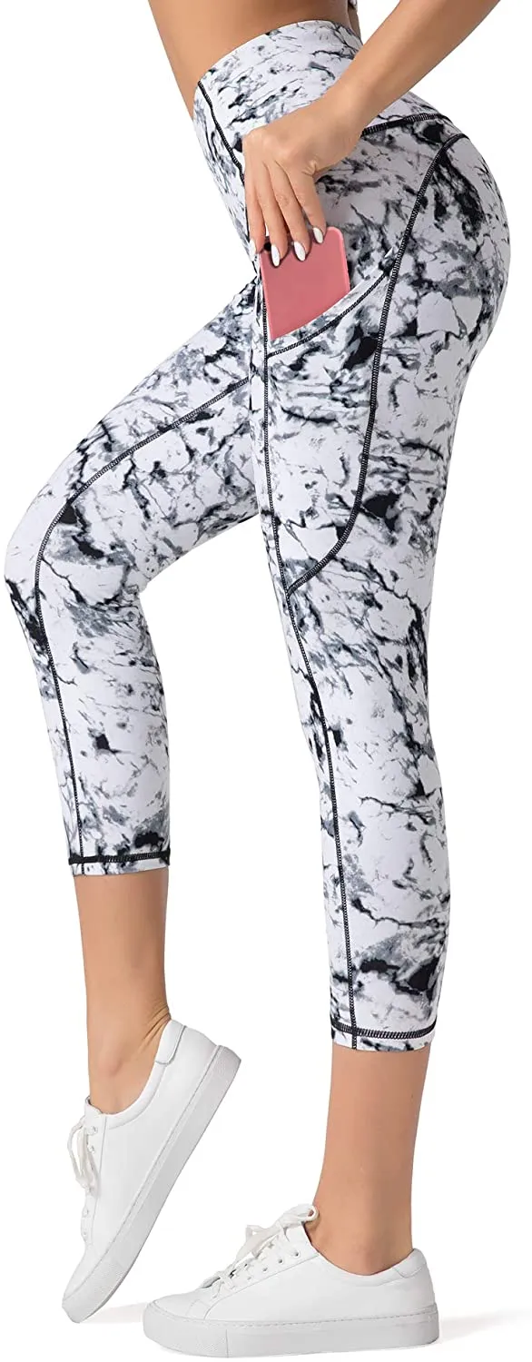 Dragon Fit High Waist Yoga Leggings with 3 Pockets,Tummy Control Workout Running 4 Way Stretch Yoga Pants