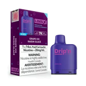 Drip'n Level X 7000 puff disposable pods - Grape Ice