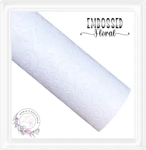 ⋅ Embossed Floral ⋅ White ⋅ Vegan Faux Leather ⋅