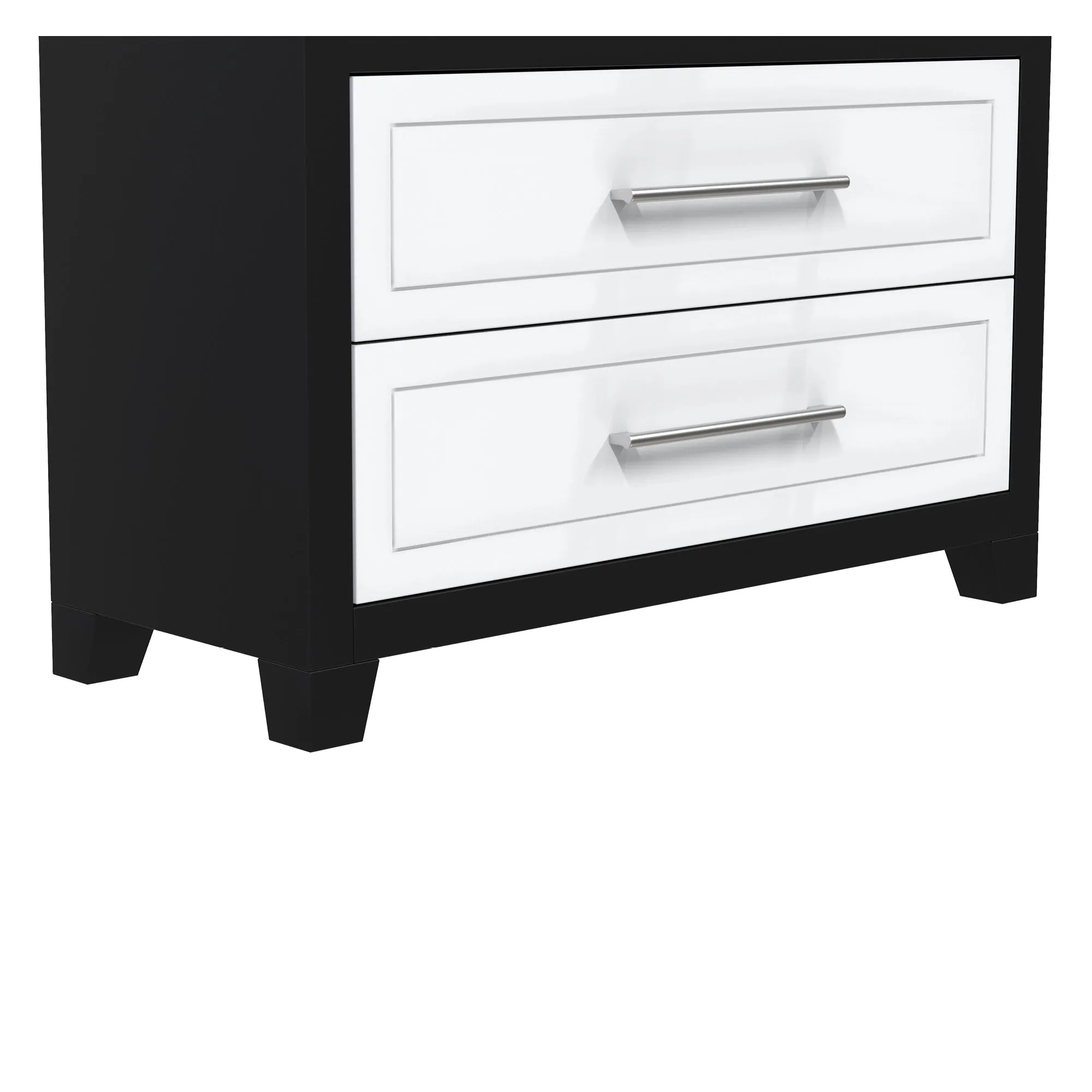 emma armoire storage organizer - shelves with 2 drawers home decor, java & white