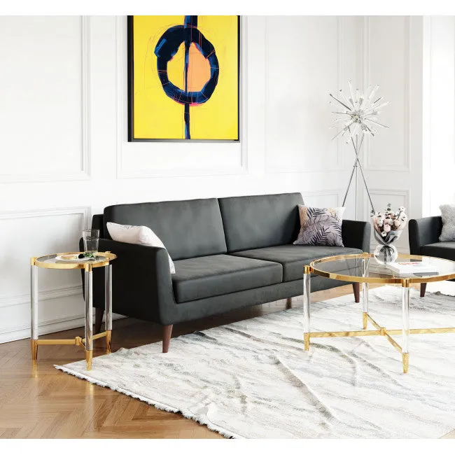 Existential Brass and Lucite Coffee Table