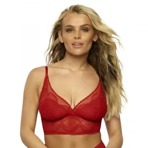 Finesse Stretchy Lace Cami Bralette - Tango Red -