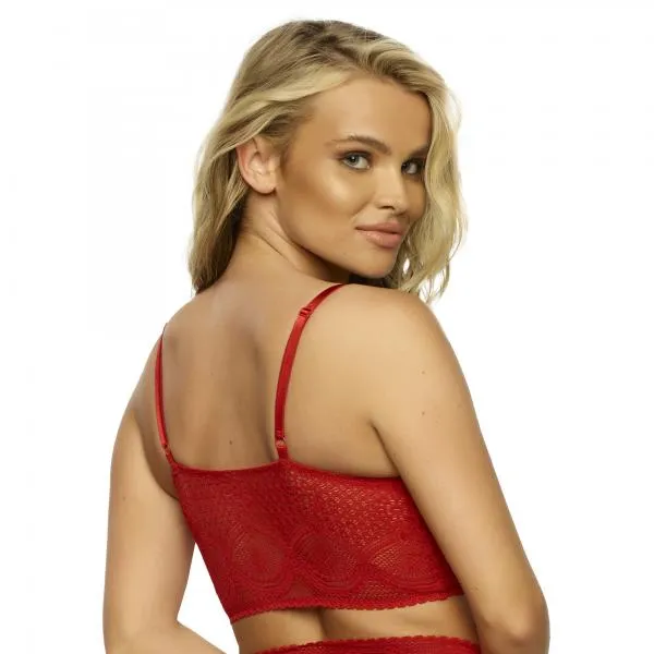 Finesse Stretchy Lace Cami Bralette - Tango Red -