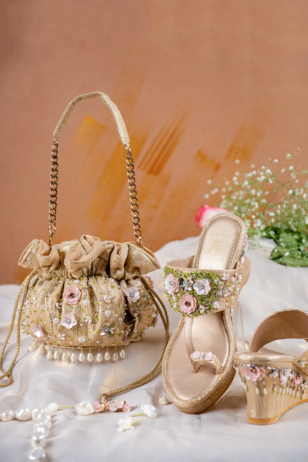 Firdaus Wedges & Potli Combo