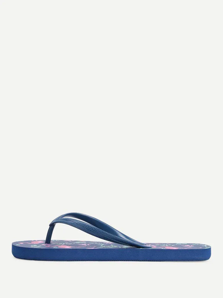 Flamingo Print Flat Slippers